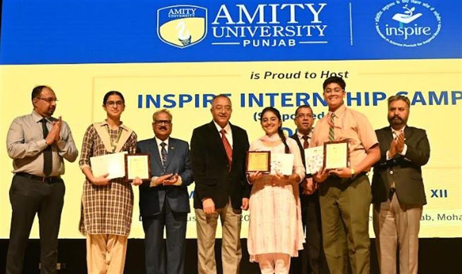 एमिटी यूनिवर्सिटी पंजाब ने उभरते वैज्ञानिकों के लिए डीएसटी इंस्पायर इंटर्नशिप शिविर की मेजबानी की