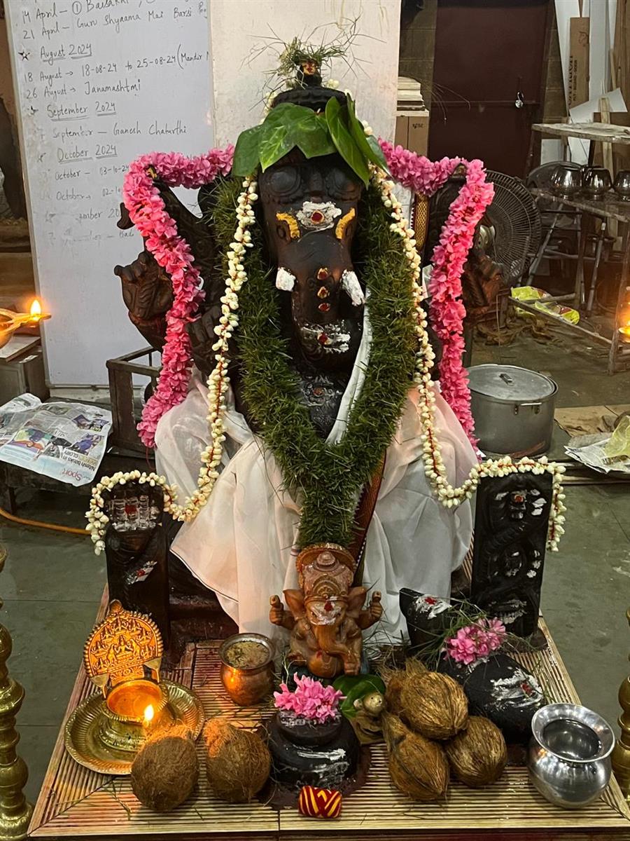 किन्नर मंदिर में विघ्नहर्ता श्री गणेश जी की मूर्ति की स्थापना