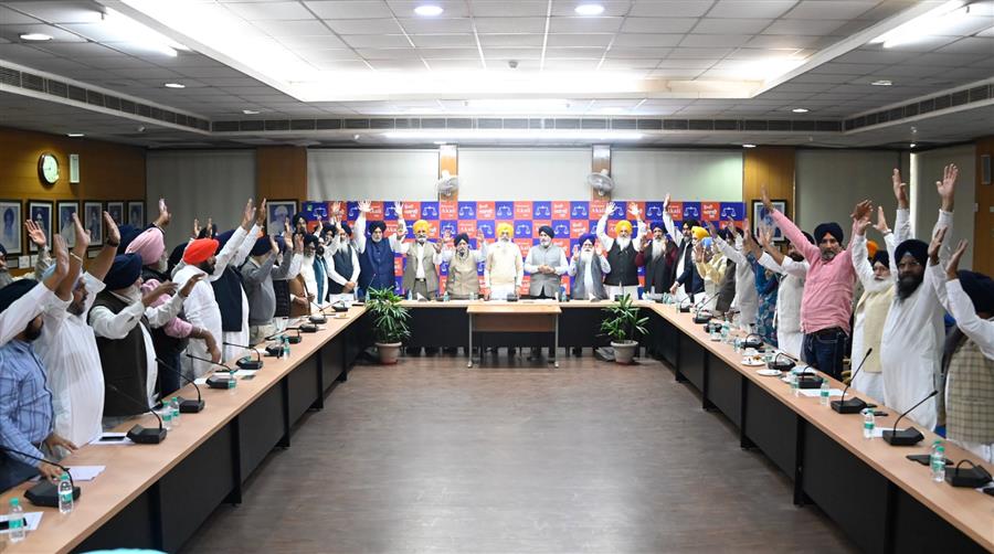 शिरोमणी अकाली दल की वर्किंग कमेटी ने सर्वसम्मति से सरदार सुखबीर सिंह बादल से अपने इस्तीफे पर पुनर्विचार करने की अपील की