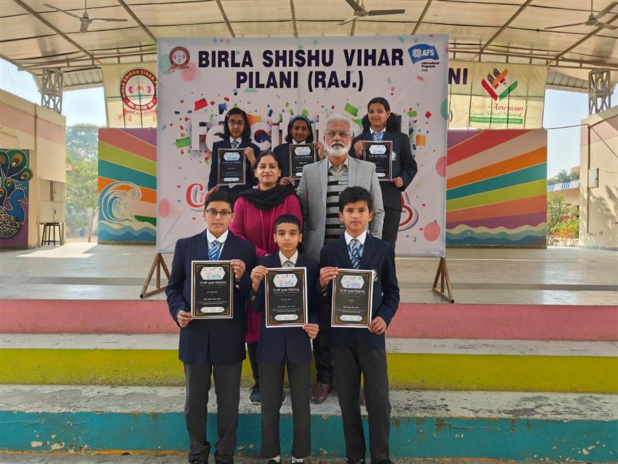 बिरला शिशु विहार के विद्यार्थी “यूथ आइडियाथॉन” में राष्ट्रीय स्तर पर सम्मानित 