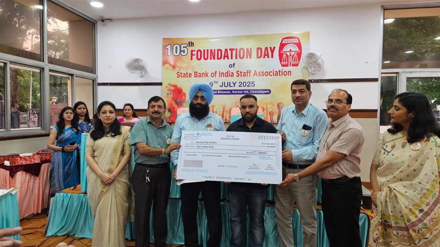 भारतीय स्‍टेट बैंक स्टाफ एसोसिएशन (एसबीआईएसए) ने चंडीगढ़ में अपना 105 वां स्थापना दिवस मनाया