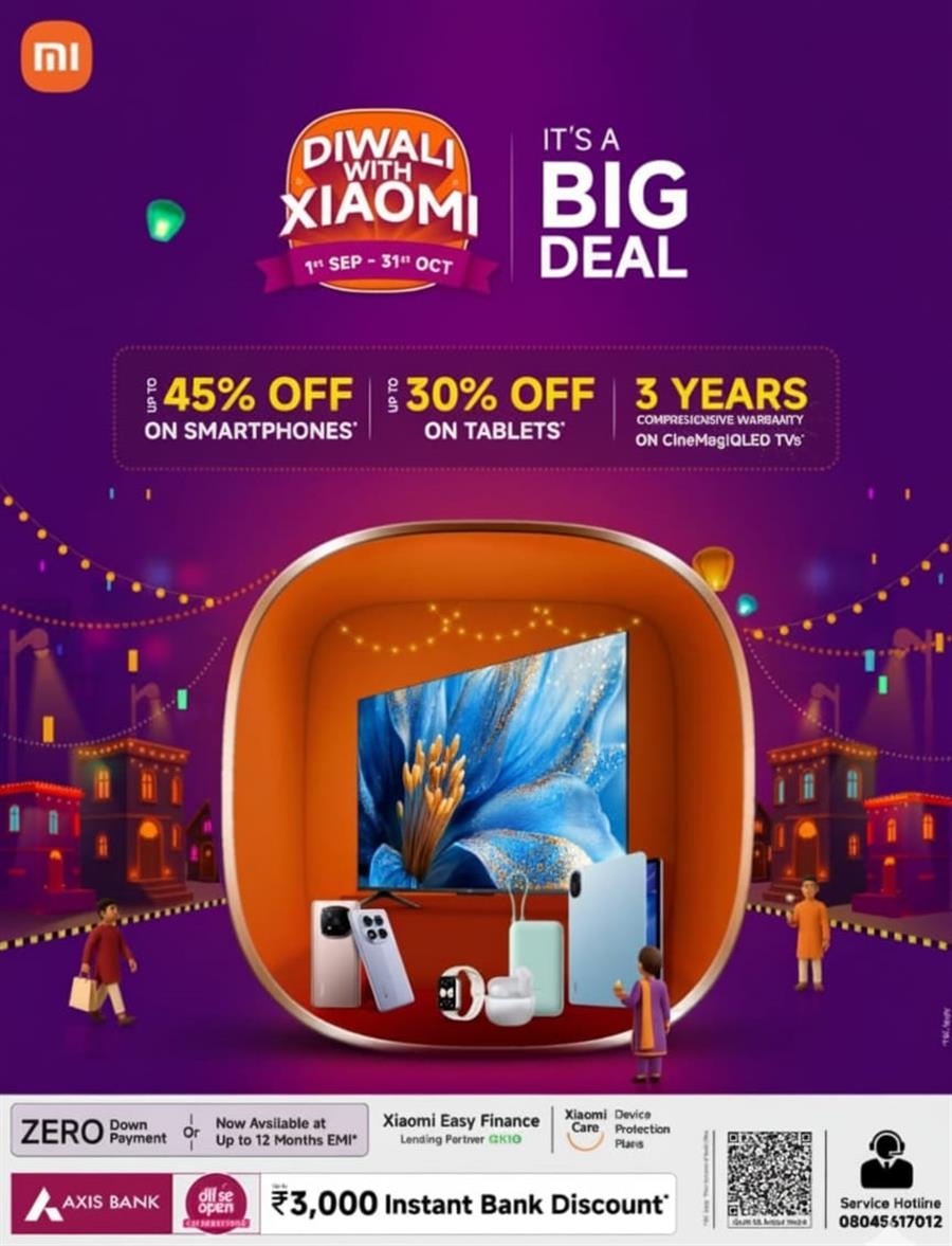 It's a BIG Deal this Diwali with Xiaomi: Unbeatable Festive Offers Across Smartphones, TVs, Tablets and More
