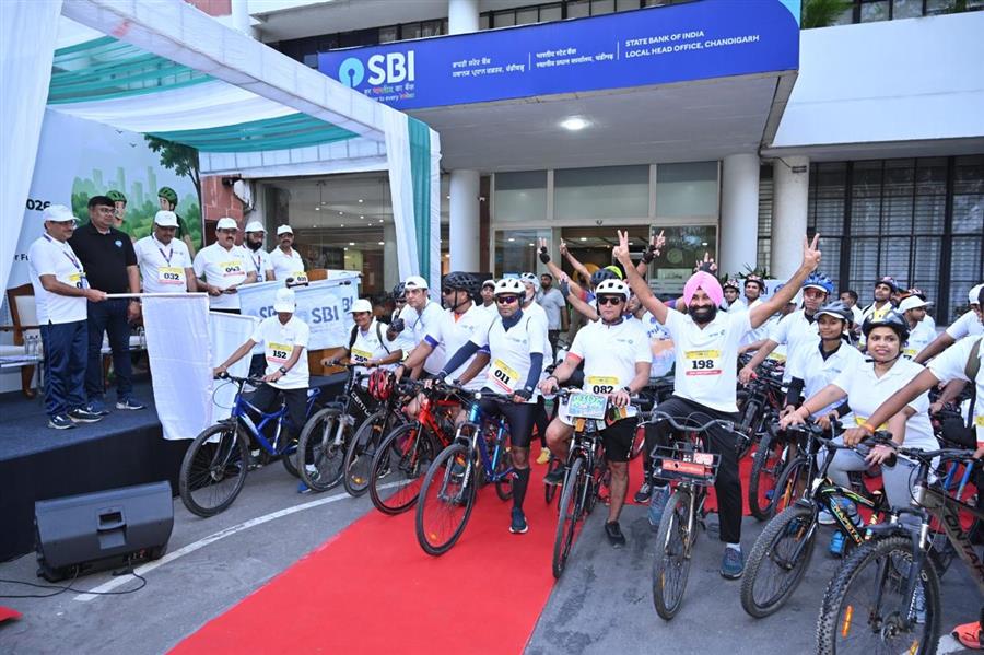 विश्व पर्यावरण दिवस के उपलक्ष्य में एसबीआई ने साइक्लोथॉन का आयोजन किया