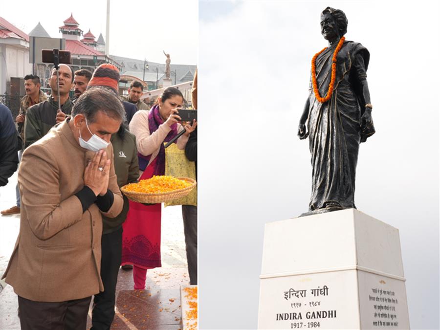 CM pays floral tribute to former PM Indira Gandhi on her birth anniversary