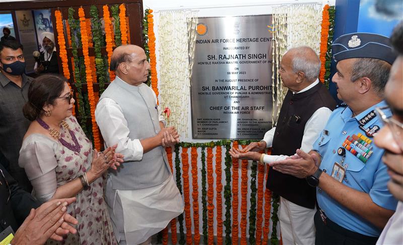 Defence Minister, Rajnath Singh, Inaugurating the Indian Air Force Heritage Center and other development projects in Chandigarh