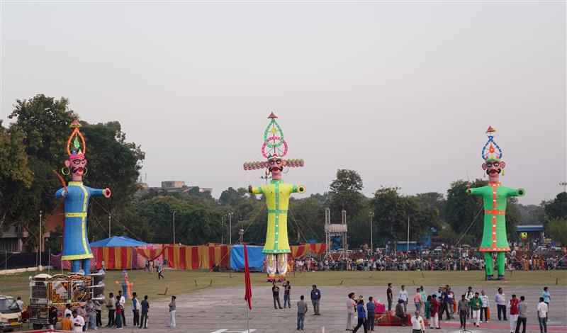 Dharam Pal  Adviser to the Administrator on Dussehra festival at parade ground Chandigarh