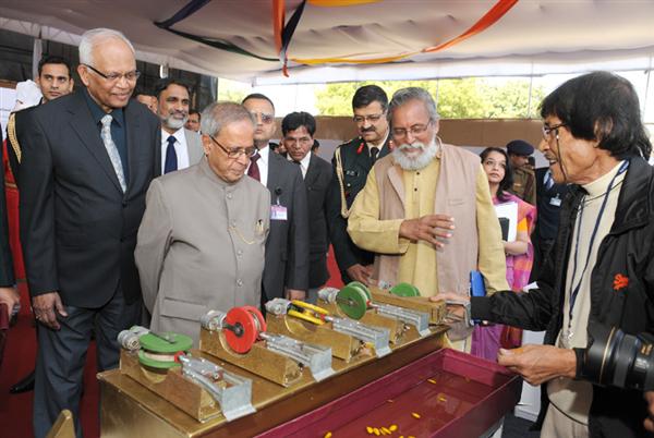 The President, Shri Pranab Mukherjee visits after inaugurating the Annual Innovation Exhibition, organised by the National Innovation Foundation, at Rashtrapati Bhavan, in New Delhi